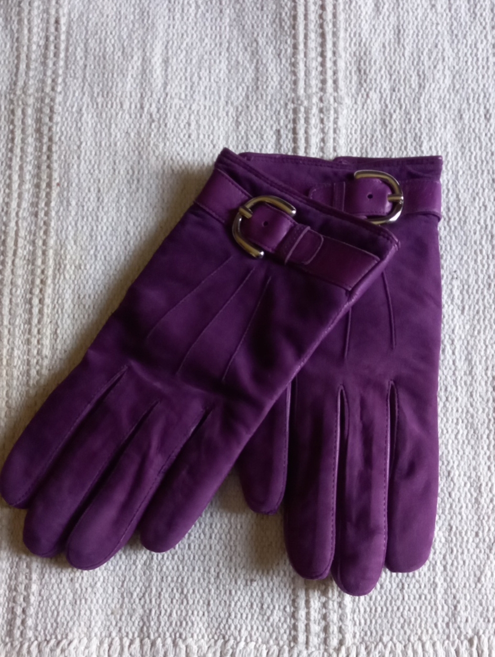Purple Leather Gloves Size 7.5